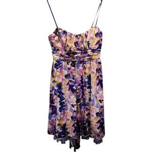 Ruby Rox Purple Floral Spaghetti Strap Dress Size 11